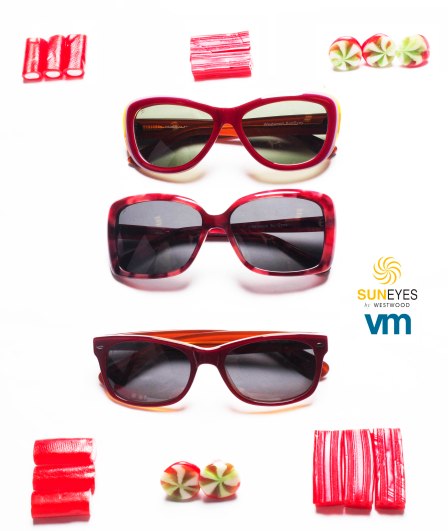 Gafas con monturas rojas de la colección Suneyes by Westwood